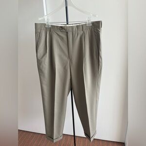 TODAY'S MAN CLASSIC MEN'S 100% WOOL DRESS PANTS SLACKS PLEATED BEIGE 36 S  LINED